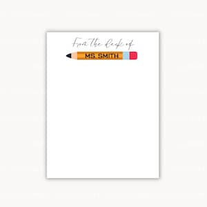 Bloco de notas para professor, bloco de notas de escritório, papelaria personalizada, bloco de notas, modelo para professor para impressão, bilhete do professor, editável | T24