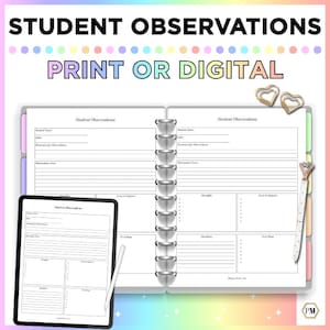 Formulario de observación del estudiante: Notas del profesor (Descarga digital)