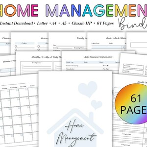 Minimalist Household Planner for Moms: Home Management Binder (Digital Download, Printable, A4/A5/Letter Sizes)