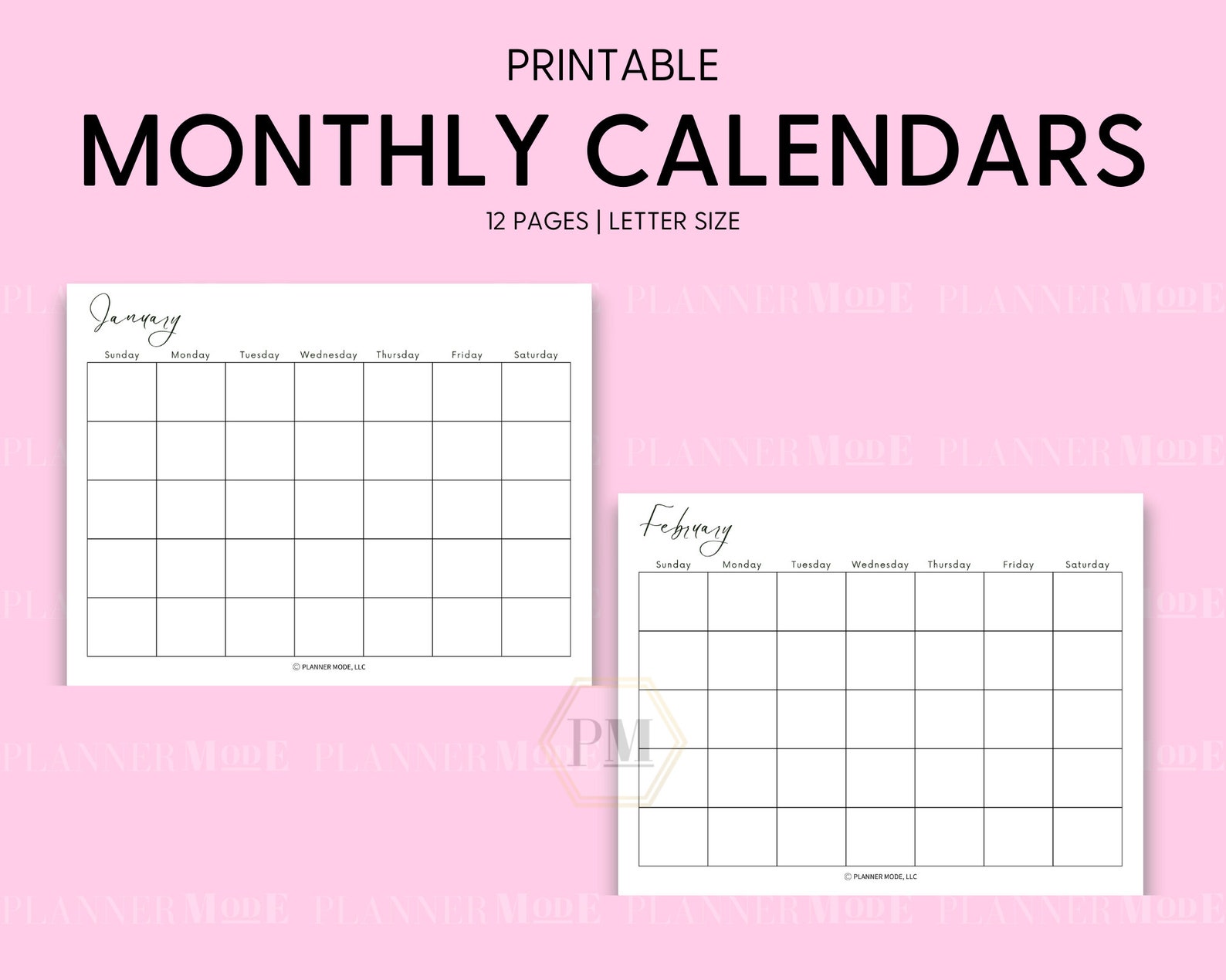 2023 Calendar Template Blank Multiuse Blank Calendars Etsy UK