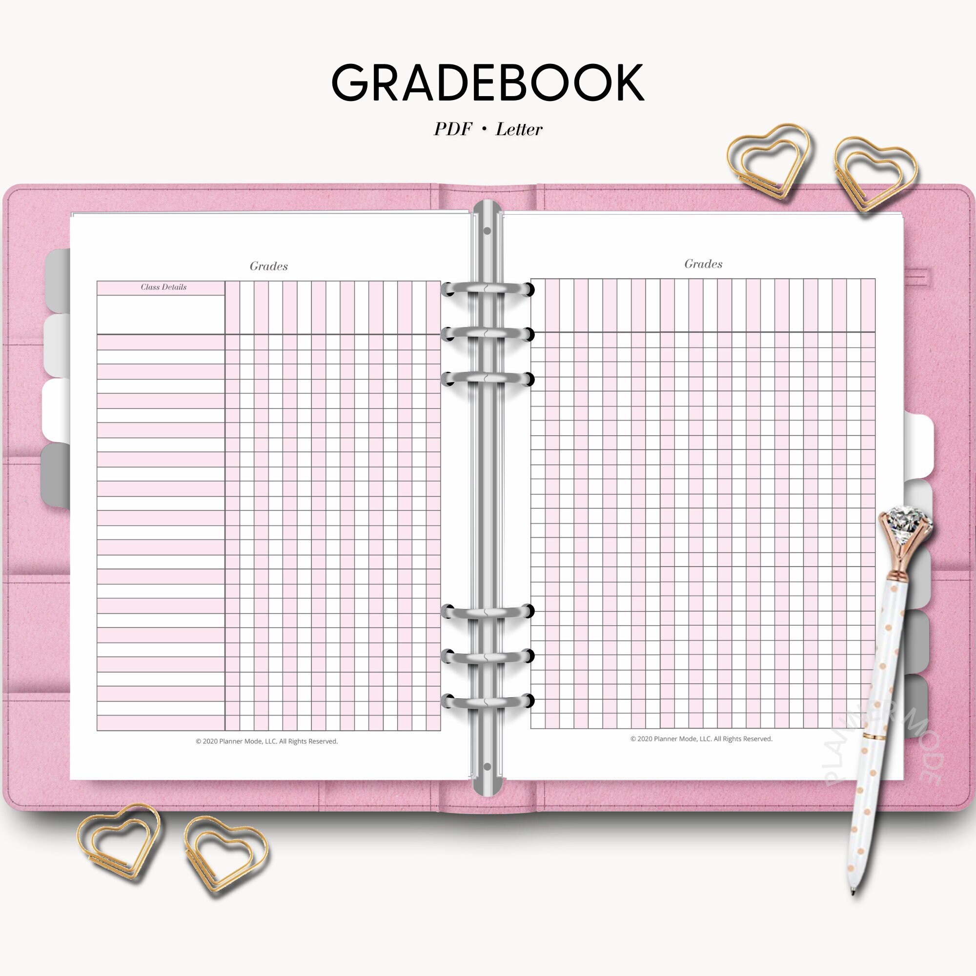 Grade Book for Teachers, Printable Grade Book, Teacher Grading System