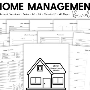 Home Management Binder ADHD, Household Binder, Home Management Binder, Home Binder, Family Life Organizer, Planner Printable, Home Organizer