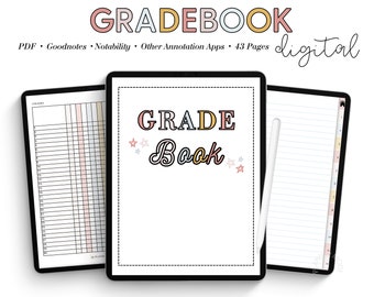 Digital Gradebook, Goodnotes Gradebook, Grade Tracker, Teacher Gradebook, Student Grades, Grade Book for Teachers, Homeschool Grades