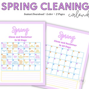 Spring cleaning checklist, spring cleaning printable, spring cleaning planner, spring cleaning schedule, printable cleaning checklist