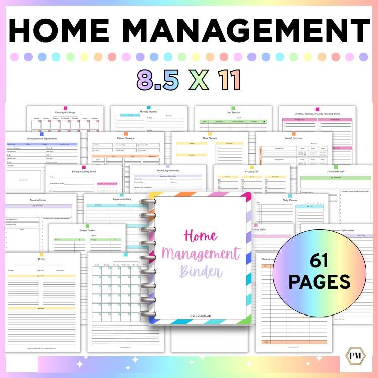 Home Management Binder: Household Planner Printable, Home Management ...