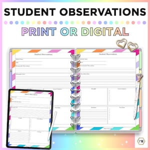 Observación de estudiantes imprimible: notas para el maestro y registro de comportamiento (descarga en PDF)