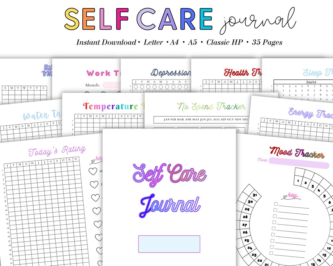 Self Care Journal: Mental Health Tracker, Bujo Spreads (digital ...