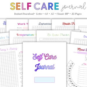 Self Care Journal, Mental Health Journal, Premade Bujo Spreads, Premade Journal, Daily Journal Spreads
