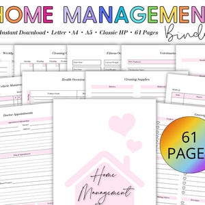Household Binder, Home Management Binder, Home Binder, Family Household Binder, Life Organizer, Household Planner Printable, Home Organizer