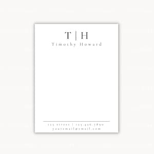 Professional Letterhead Template, Business Letterhead, Printable Letterhead, Notepad, Editable | T40