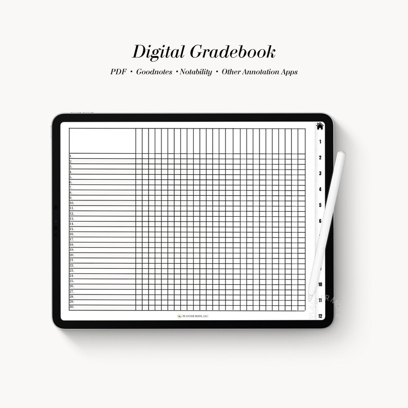 Digital Teacher Gradebook: Homeschool Grading System (digital Download ...