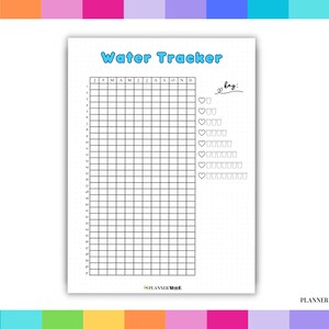 Water Intake Tracker, Yearly Water Tracker, Hydration Log, Health Log, Water Counter, Drinking Water, Journal Water, Monthly Water
