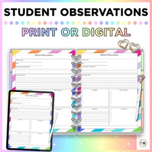 Formulario de observación estudiantil: Apuntes del profesor en el aula (Descarga digital)