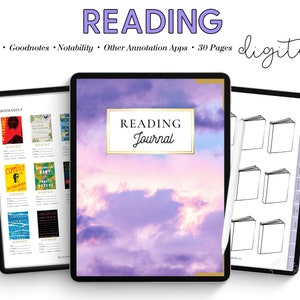 Reading Planner, Digital Reading Journal, Book Tracker, Reading Log, Book Shelf, Goodnotes Reading Journal, Book Review, Favorite Quotes
