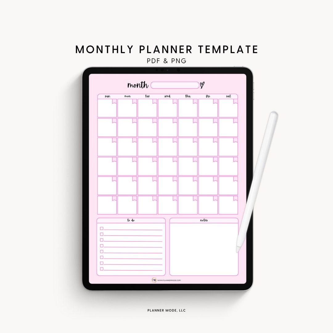 Goodnotes Monthly Planner Planner Template Monthly Etsy