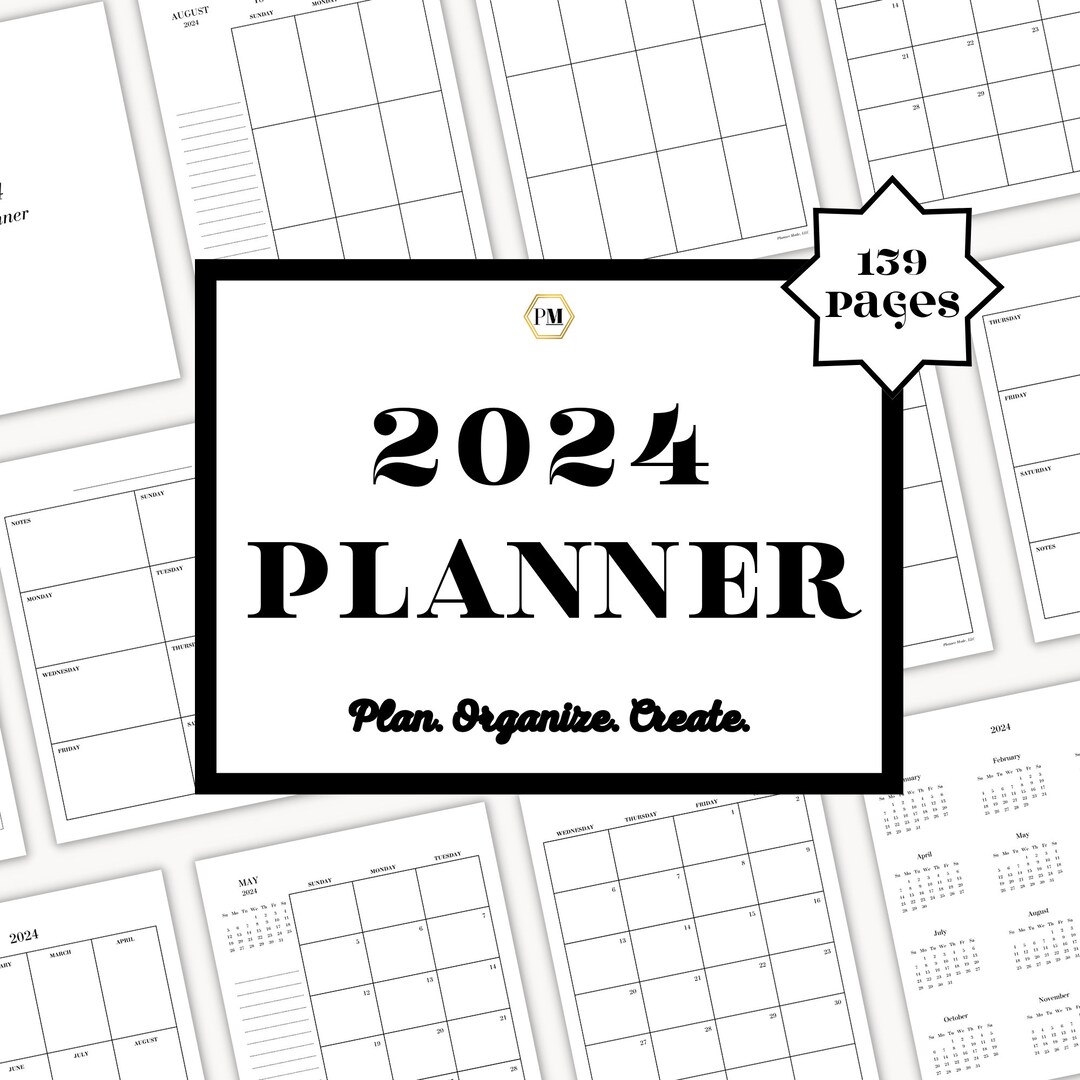 2024 Planner, Printable 2024 Planner, Digital 2024 Planner Bundle
