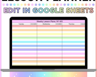 Lesson Plan Template Editable, Weekly Lesson Planner, Lesson Planner Spreadsheet, Classroom Lessons