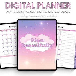 Undated Digital Planner: Goodnotes Hyperlinked Journal (Digital Download)