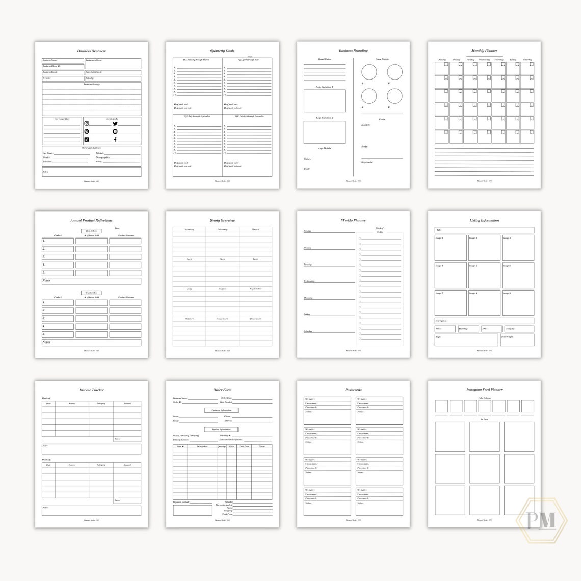 Etsy Business Planner, Printable Business Planner, Digital Etsy Planner ...