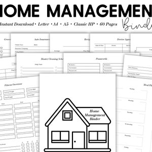 Home Management Binder: Household Planner, Cleaning Lists (Digital Download)