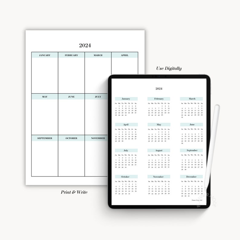 Dated 2024 Planner, 2024 Monthly Planner, 2024 Planner Printable