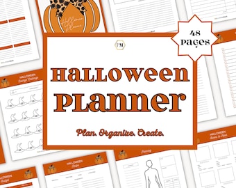 Halloween Planner, Halloween Planner Inserts, Fall Planner, Party Planner, Holiday Planner, Pumpkin Planner Inserts