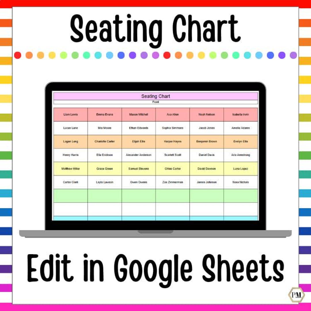 Editable Seating Chart, Classroom Desk Layout, Seat Assignment, Google ...