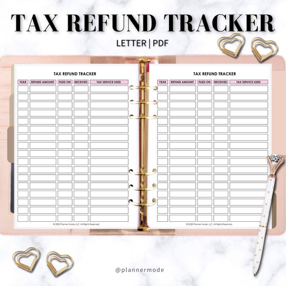Tax Refund Tracker Tax Prep Printable Tax Form Tax Etsy
