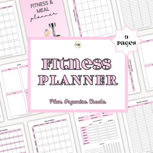 Fitness Planner Printable | Workout Tracker PDF | Exercise Log and Goal Planner | Stay Motivated & Organized | Instant Download