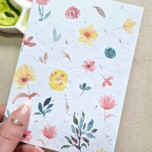 Carte florale en papier pour graines à planter, carte pour graines faite main, carte de remerciement, carte d'anniversaire, carte de rétablissement
