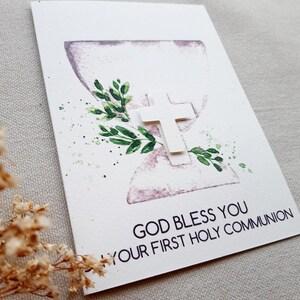 Communion card | 3D card |  Holy communion card | Communion wishes | God Bless you on your first Holy Communion