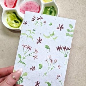 Pflanzbare Wildblumen Blumen Grußkarte - Erdbeere – Umweltfreundliches, handbemaltes Samenpapier – Nachhaltiger Geburtstag oder Danksagungskarte
