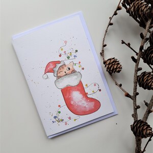 Weihnachtskarte | Kätzchen im Stiefel | Süße Weihnachten