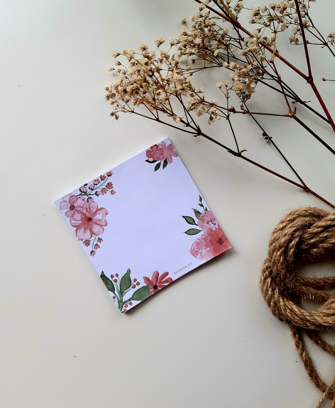 Handmade Notepad | 3.5 X 3.5 Inch | Cute Design | Floral - Etsy
