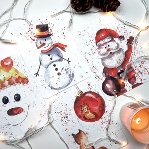Postales navideñas plantables / Juego de 4 / Tarjeta de papel semilla plantable / Diseño navideño / Instrucciones en el reverso / Tarjeta de Navidad