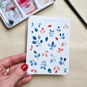 Stickervel aquarel bloemen, dagboekstickers, plannerstickers, scrapbookingateliers, natuurstickers, bloemenstickers