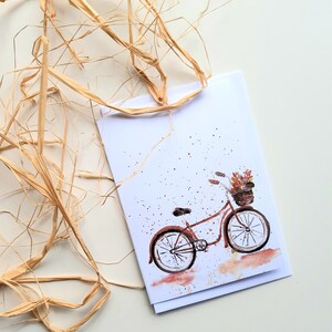 Tarjeta de felicitación / Bicicleta de otoño