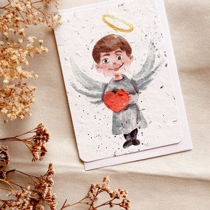 Carte de Saint-Valentin plantable | | de cartes en papier de semence Je t’aime | Spécial Saint-Valentin