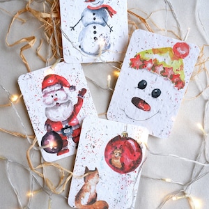 Juego de tarjetas de Navidad / Felicitaciones navideñas / Bendiciones navideñas / Tarjeta de Navidad de papel semilla / Postal de Navidad plantable / Papel texturizado