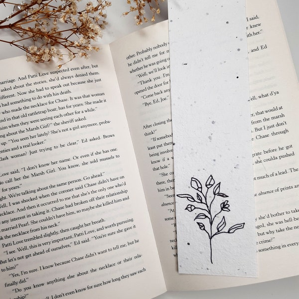 Plantable seed paper bookmarks | Set of 5 bookmarks | Zero waste plantable bookmarks | Seed paper