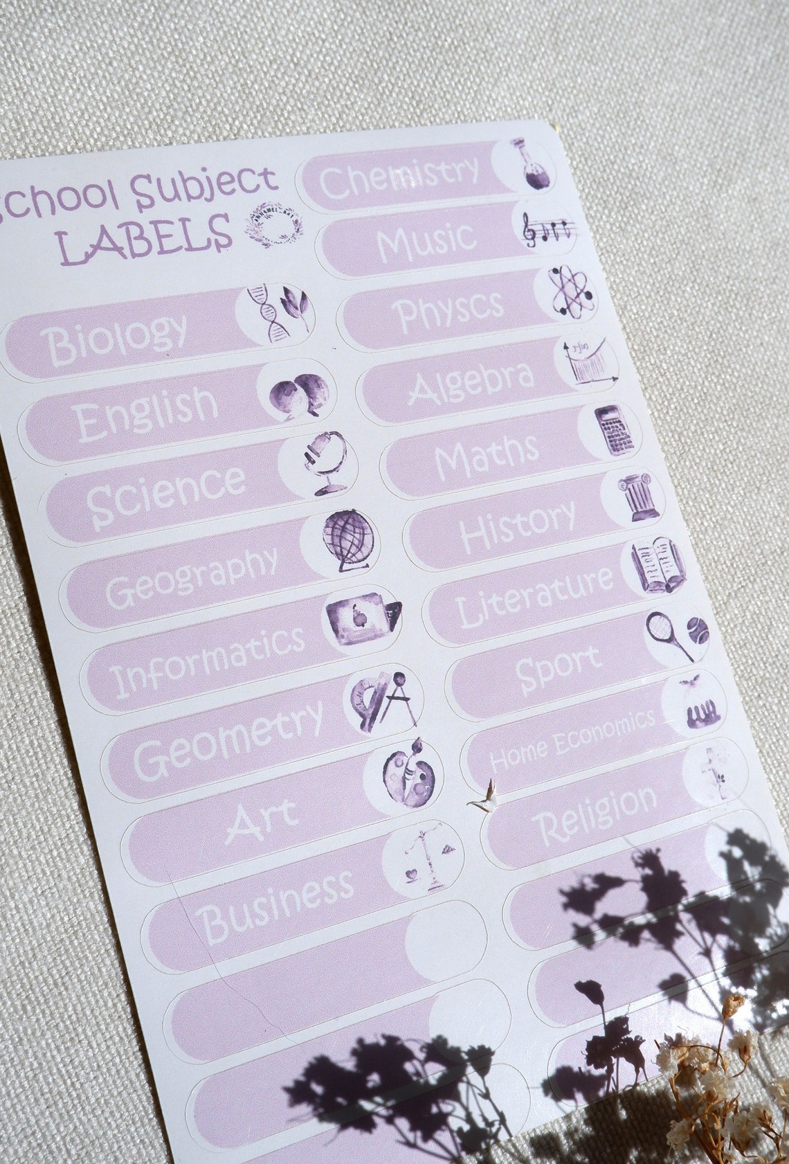 Secondary School Subject Labels | Glossy Subject Labels | Maths Labels ...