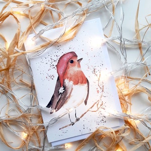 Kerstkaart | Red Robin | Vakantiewensenkaart