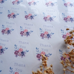 Stickers de remerciement pour les petites entreprises, les fêtes, les magasins locaux, les artisans | Feuille d'autocollants de remerciement facile à décoller | Étiquettes pour sacs de fête | Bouquet de bagues