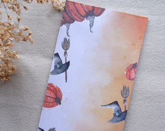 Halloween notepad | Halloween party gift | Halloween present | Halloween notebook | Halloween to do list | pumpkin notepad | Witches hat