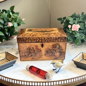 What an elegant Antique Decorated  Tea Caddy Mrs Bennet,Thank you Mr Collins,she happily replied having had 2 Martinis before he arrived
