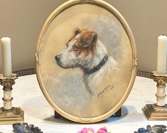 Jane pronto descubrió que había tres en su matrimonio, uno peludo de cuatro patas y compró un retrato antiguo al pastel de un terrier para el Sr. Bingley.