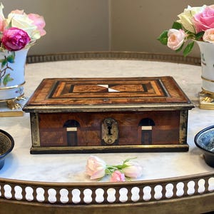Lady Caroline where did you  find this Exquisite Antique 18thc Faux Tortoiseshell Marquetry Box?From a Dishy Antique dealer in the Cotswolds