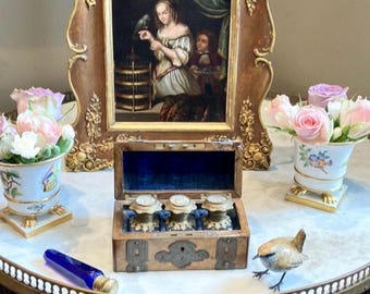 The Countess loved the Antique Grand Tour Walnut French Scent Bottle Casket from the Comte.All a girl needs is a Rich Frenchman & a Bugatti