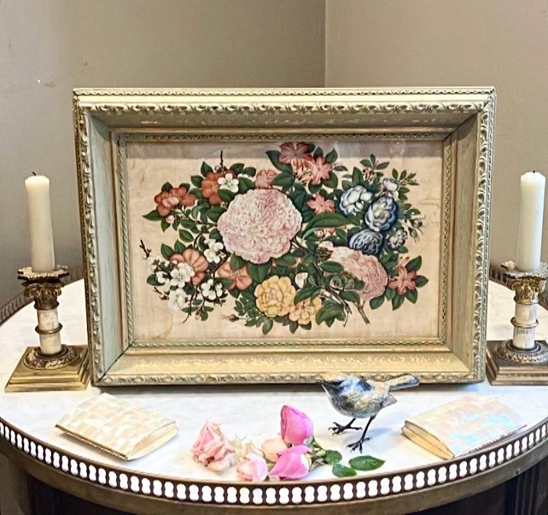 The Countess Bought an Antique Framed Botanical Chinese Watercolour on ...