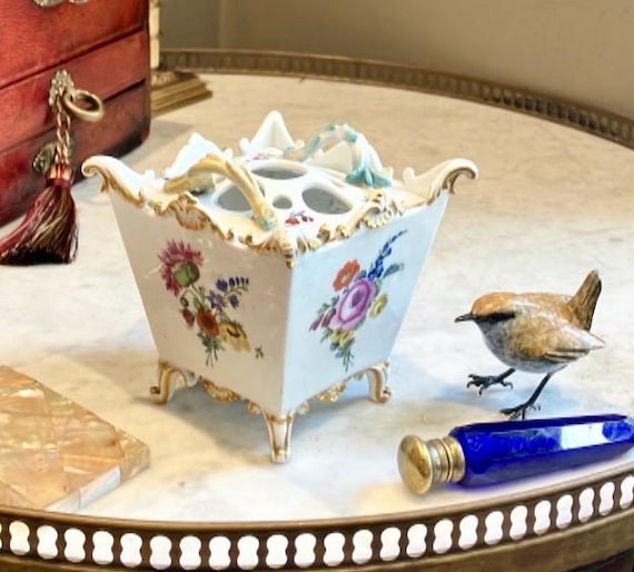 The earth laughs in flowers and I laugh with Champagne!The Dowager said buying an Antique Meissen Porcelain Floral Bough Potpourri Pot c1775